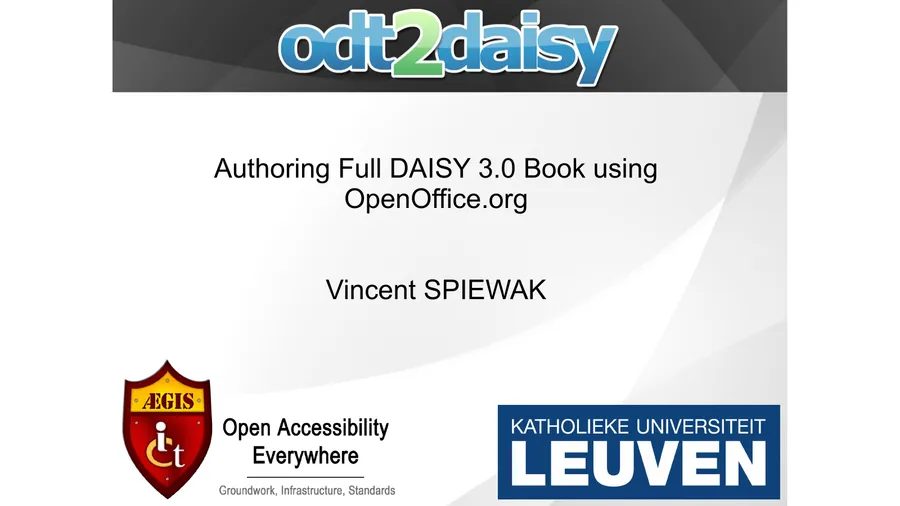 DAISY2009 2009 — ODT2DAISY, authoring full DAISY books with OpenOffice.org